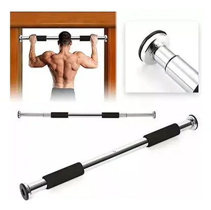 Barra De Puerta Extensible Brazos Espalda En Caja Pull Up Negro