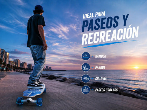 Longboard Weskate 108 Cm Tabla Maple Ruedas Anchas Paseo Weskate Ocean
