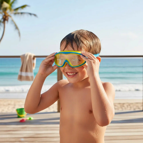 Lente De Natación Mask 21 Junior Anti Fog Y Uv Hydro Amarillo
