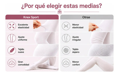 Media Ballet Danza Clásica Lycra Infantil Adulto Calidad Blanco Lisa S