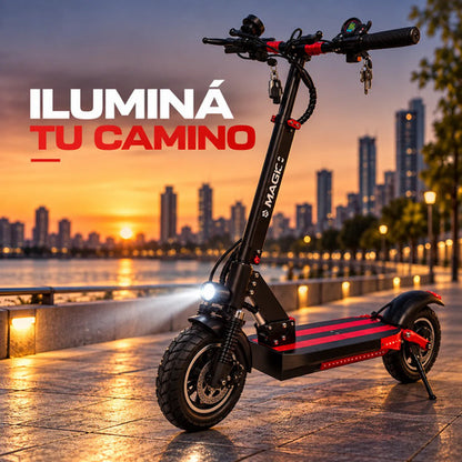 Monopatín Eléctrico Magic 350w 36v Hasta 35 Km Plegable Negro/rojo
