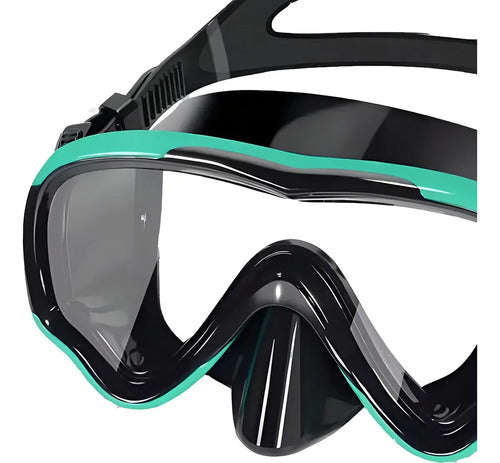 Set Snorkel Hydro Mascara Adulto Buceo Natacion Antifog Kit Turquesa