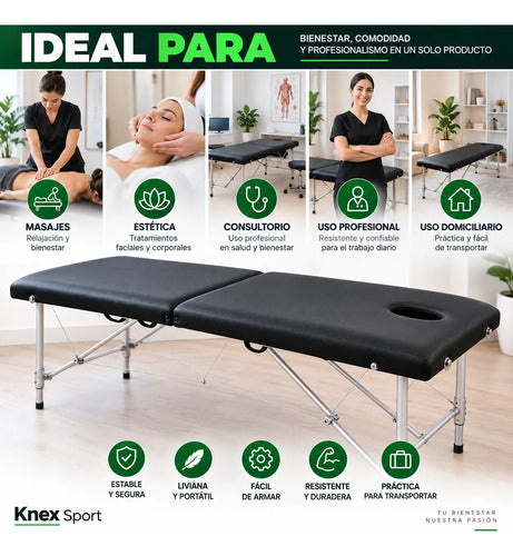 Camilla Para Masajes Plegable Negro