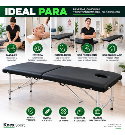 Camilla Para Masajes Plegable Negro