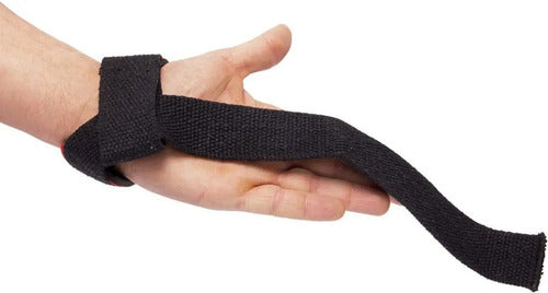 Strap Correa De Levantamiento Agrarre Para Barra Color Negro
