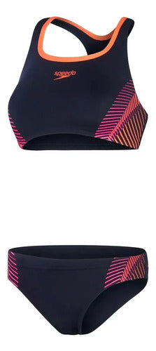 Malla Bikini Natacion Speedo Placement Rcbk 2 Piezas