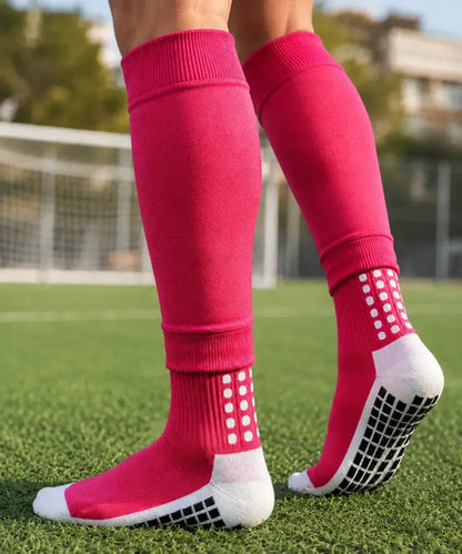 Combo Media Sin Pie + Antideslizante Fútbol Adulto Mmsports Rojo M