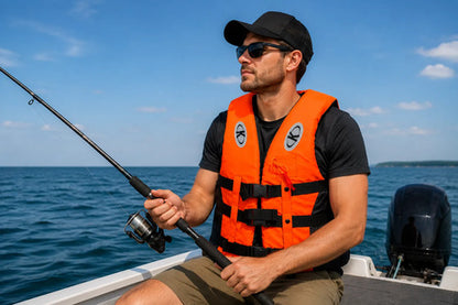 Chaleco Salvavidas Adulto Hasta 75 Kg Ajustable Kayak Pesca Naranja Flúor Único