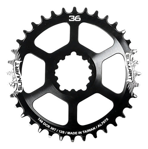 Monoplato Sumart Para Bicicleta De 36 Dientes Y 12 Velocidades En Negro