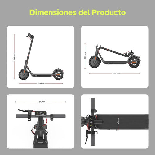Scooter Eléctrico Navee V25 25km/h Patín Adultos Plegable Color Negro