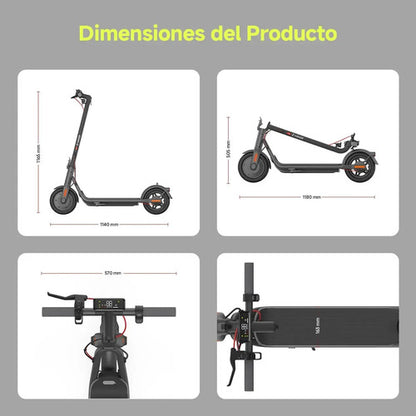 Scooter Eléctrico Navee V25 25km/h Patín Adultos Plegable Color Negro