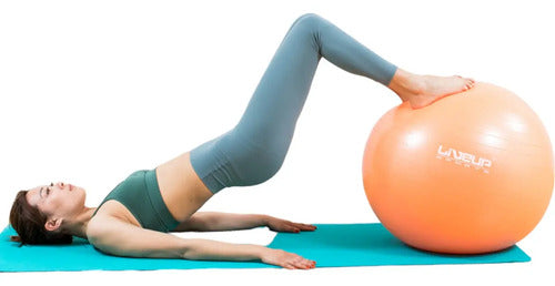 Pelota De Pilates Fitball 65cm Yoga Fitness Gym Livepro Naranja