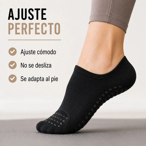 Pack X10 Medias Soquete Antideslizantes Para Yoga Pilates Surtido Liso Unico