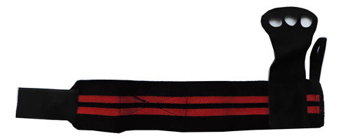 Muñequera Callera P/crossfit - Juego Universal Negro/rojo