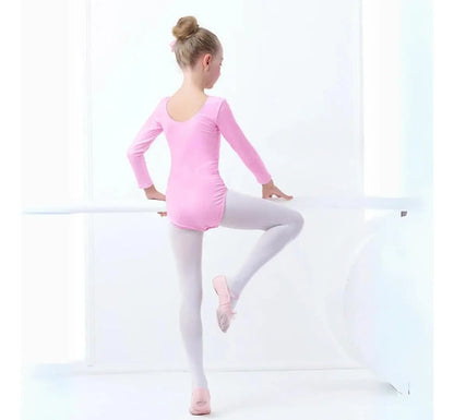 Malla de Ballet Manga Larga Rosada – Niña