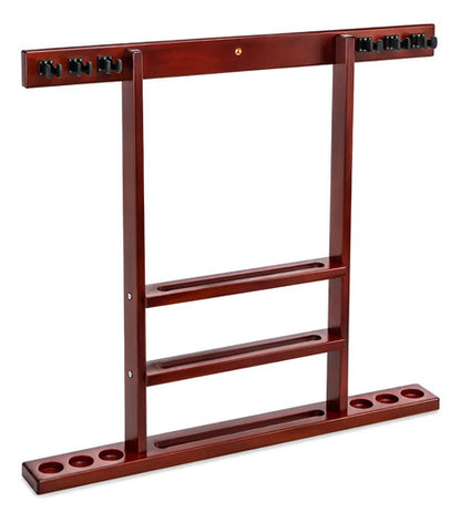 Soporte De Pared Para 8 Tacos De Pool Estante En Madera Marrón Soporte
