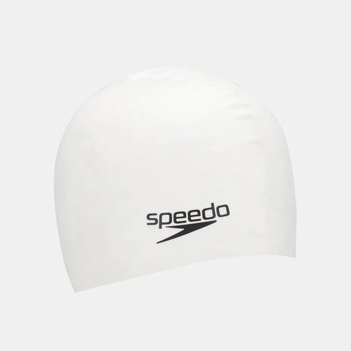 Gorro Natación Speedo Silicona Plain Flat Adulto Blanco Tamaño Único Liso Talle Único