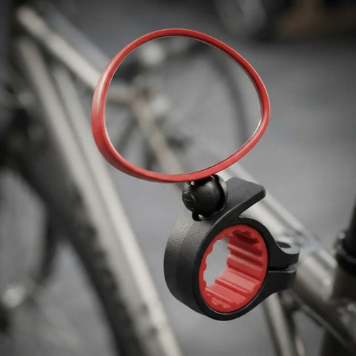 Espejo Para Bicicleta Ciclismo Se Inserta Al Puño Manubrio Rojo/negro