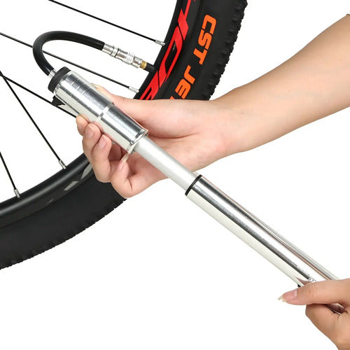 Inflador Bicicicleta Pelota Aluminio - Inbike Plateado