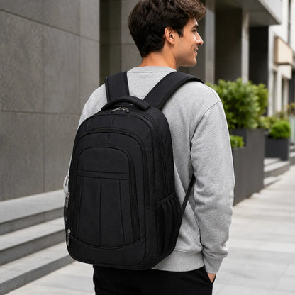 Mochila Escolar Universitaria Reforzada Negra 25l Viaje Negro Lisa