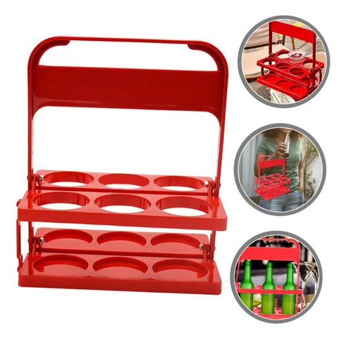 Canasto De Botella 6 Caramañolas Plegable Futbol Mmsports