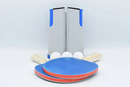 Kit Ping Pong Portatil 2 Paletas + Pelotas + Red Retráctil