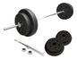 Set Combo Barra Recta 1.50 + Discos Forrados Pvc Total 40kg Aluminio