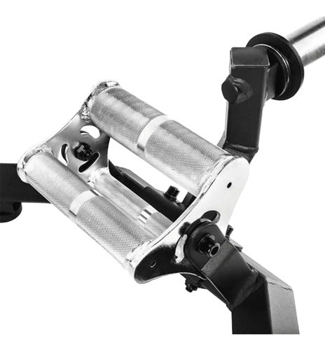 Barra Profesional Olimpica Trap Hexagonal 3 Agarres Livepro Negro