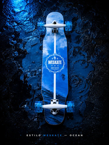 Longboard Weskate 108 Cm Tabla Maple Ruedas Anchas Paseo Weskate Ocean