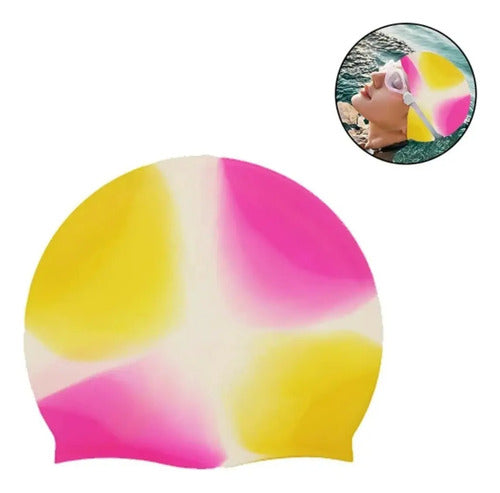 Gorra De Silicona Natacion Niños Mullticolor