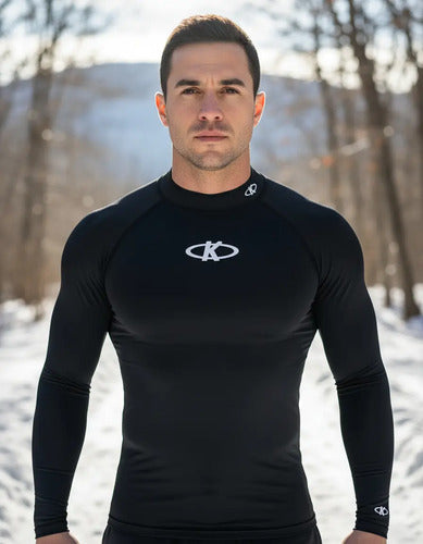 Remera Polera Térmica M/larga Deportiva Con Cuello Mmsports