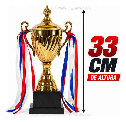 Copa Trofeo Campeón 33 Cm Dorada Con Asas Para Premiación Dorado