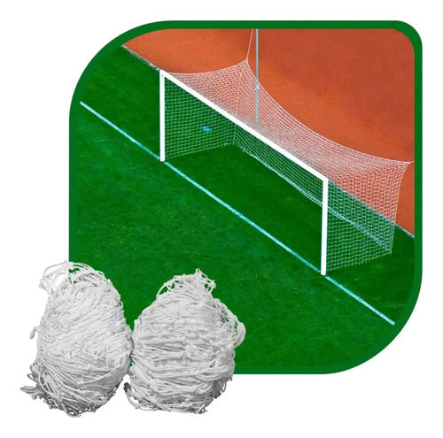 Par Redes Para Arco Fútbol 11, Nylon 4mm Gismar Blanco