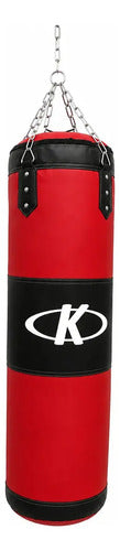 Saco De Boxeo 1m 14kg Relleno Fitness Entrenamiento Color Rojo