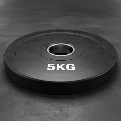 Disco Olímpico Engomado 5 Kg P/ Barra Pesas Gym Profesional Negro