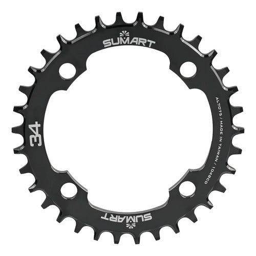 Monoplato De Cadena Redondo Bicicleta Rcr104-34t Sumart Color Negro