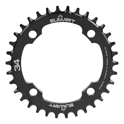 Monoplato De Cadena Redondo Bicicleta Rcr104-34t Sumart Color Negro
