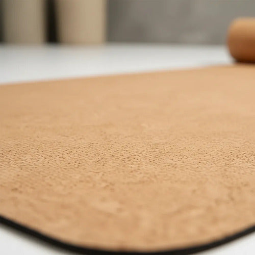 Mat De Yoga De Corcho Natural Antideslizante Eco Friendly Marrón Claro