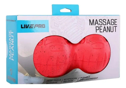 Pelota De Masaje Doble Livepro Peanut 19.5 Cm Rojo
