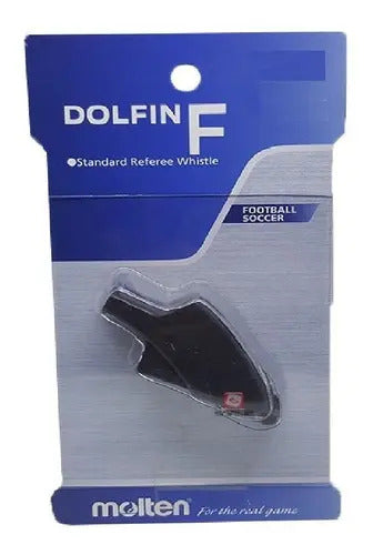 Silbato Molten Dolfin Futbol Arbitro Referi Chifle Color Negro