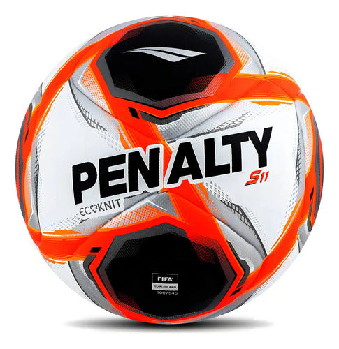 Balón De Campo Penalty S11 Ecoknit Xxv Blanco-negro-naranja