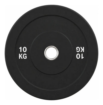 Disco Olímpico Engomado 10 Kg P/ Barra Pesas Gym Profesional Negro