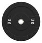 Disco Olímpico Engomado 10 Kg P/ Barra Pesas Gym Profesional Negro