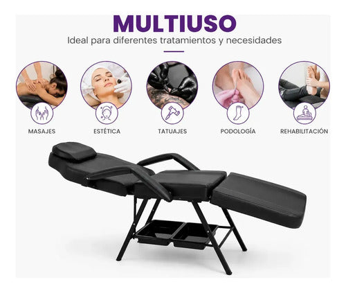 Camilla De Masaje Plegable Knex Sport Mmsports Negro