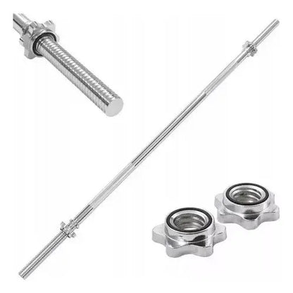 Set Combo Barra Recta 1.50 + Discos Forrados Pvc Total 40kg Aluminio