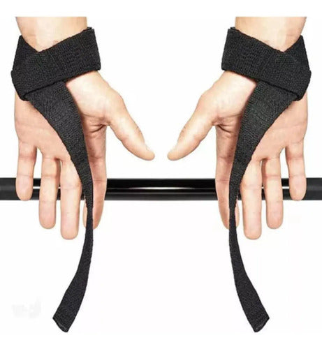 Strap Correa De Levantamiento Agrarre Para Barra Color Negro