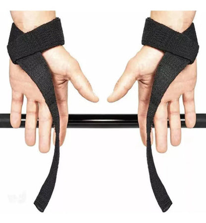 Strap Correa De Levantamiento Agrarre Para Barra Color Negro