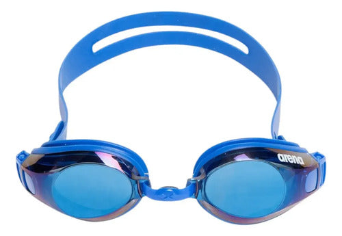 Lentes Natacion Arena Uv Zoom X-fit Mirror Espejado Azul Azul