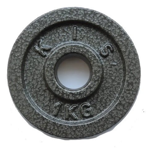 Disco De Hierro 1 Kg Para Pesas Importado Negro