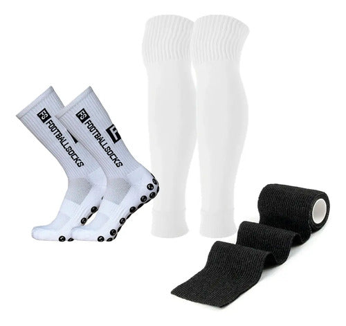 Combo Fs Medias Antideslizantes + Medias Sin Pie + Venda M&m Unico (38 Al 44)
